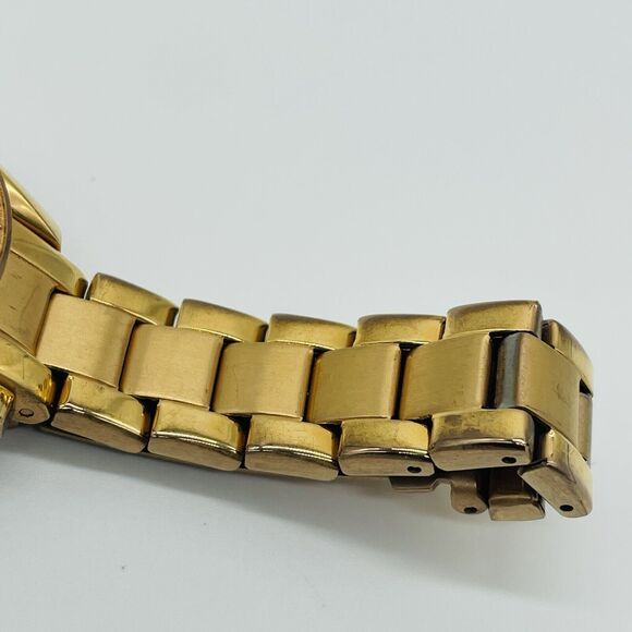 Fossil Mini Riley Watch Women Pave 30mm Gold Tone Date ES 2889 New Battery 6.5" - Picture 7 of 14